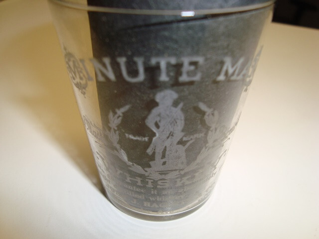 Circa 1900 Minute Man Whiskey Shot Glass, John Hagerty, Boston, MA