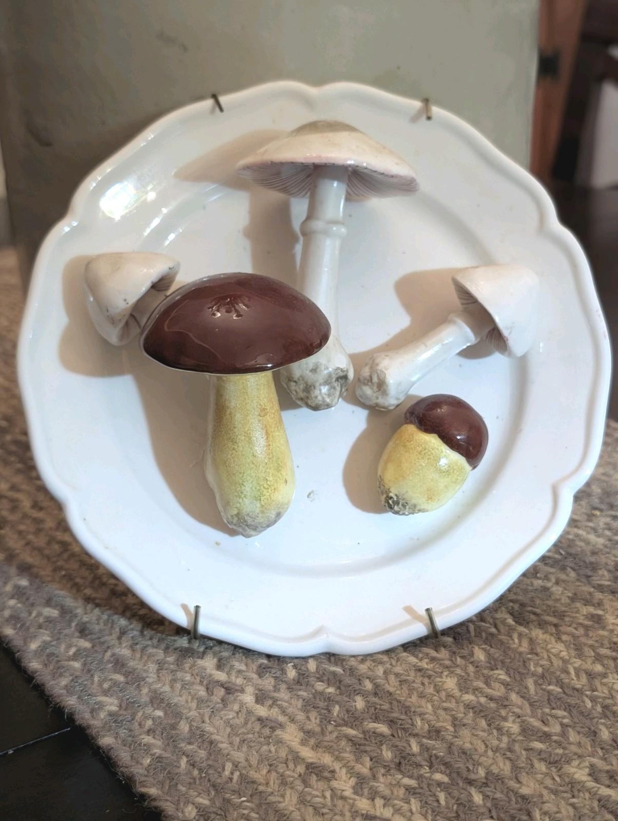 Vintage Este Ceramiche Italy 3D Mushroom Plate