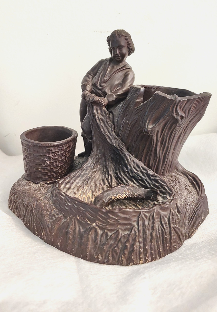 Rare 19th Century Wilhelm Schiller & Son Figural Match Holder /Pipe Holder