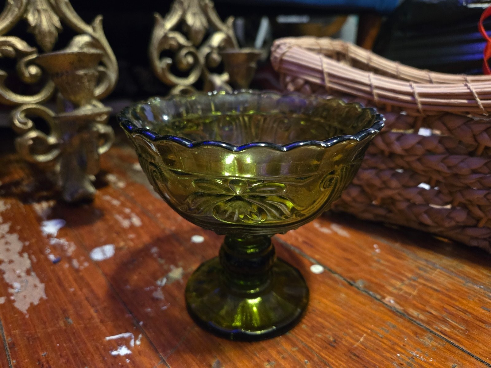 Vintage glass candy dish
