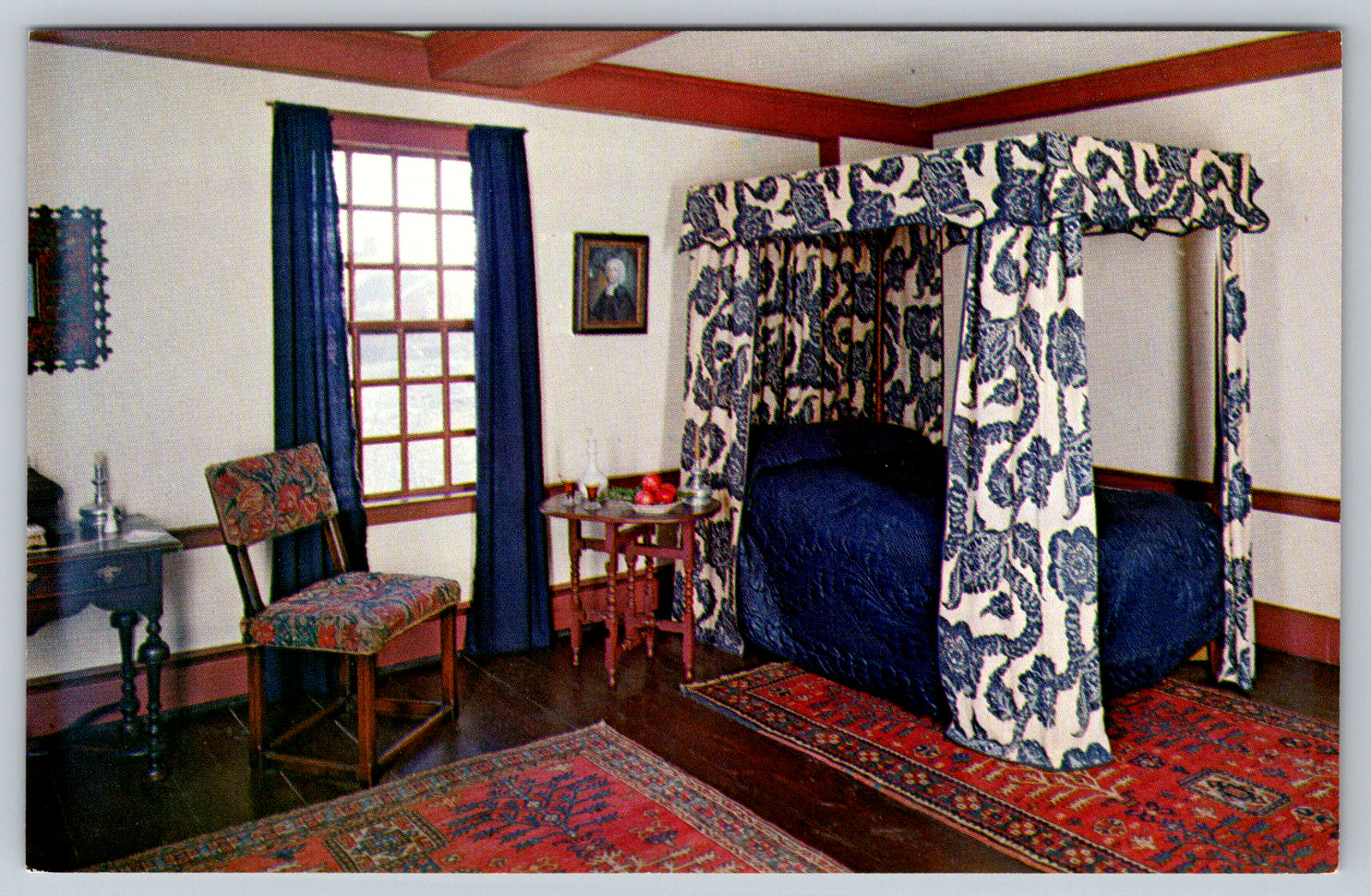 c1960s Shelburne Museum Prentis House Bedroom Vermont Postcard