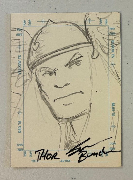 1998 SkyBox Marvel Creator\'s Collection Sketchagraph Thor by Steve Bunche Sketch