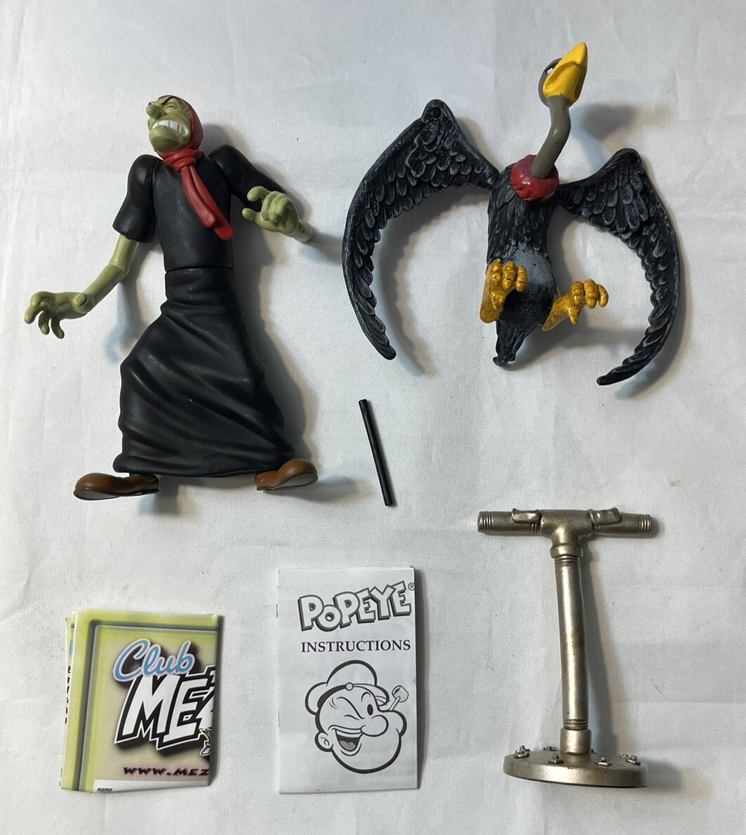 Vintage Popeye Action Figure Mezco 2001 Sea Hag Complete Vulture Accessories Vintage Popeye Action Figure Mezco 2001 Sea Hag Complete Vulture Accessories