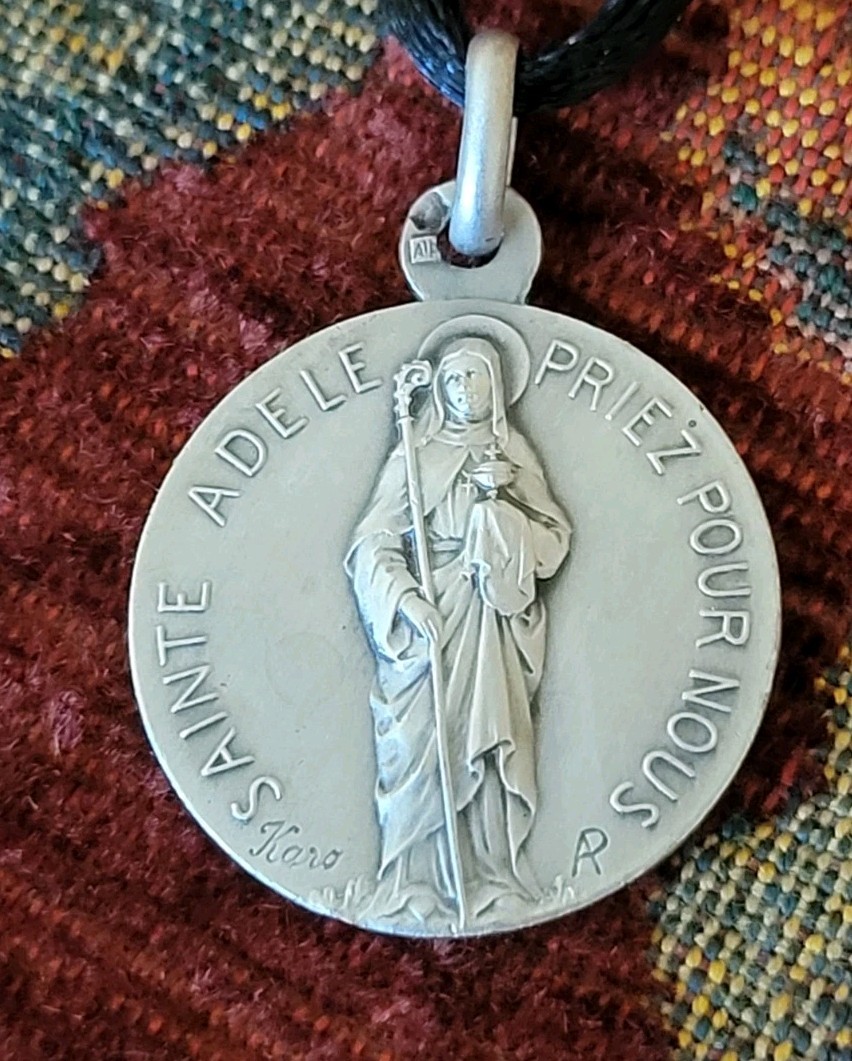 St. Adele Sterling Vintage & New Medal Catholic France Karo Penin Patron Of Arts