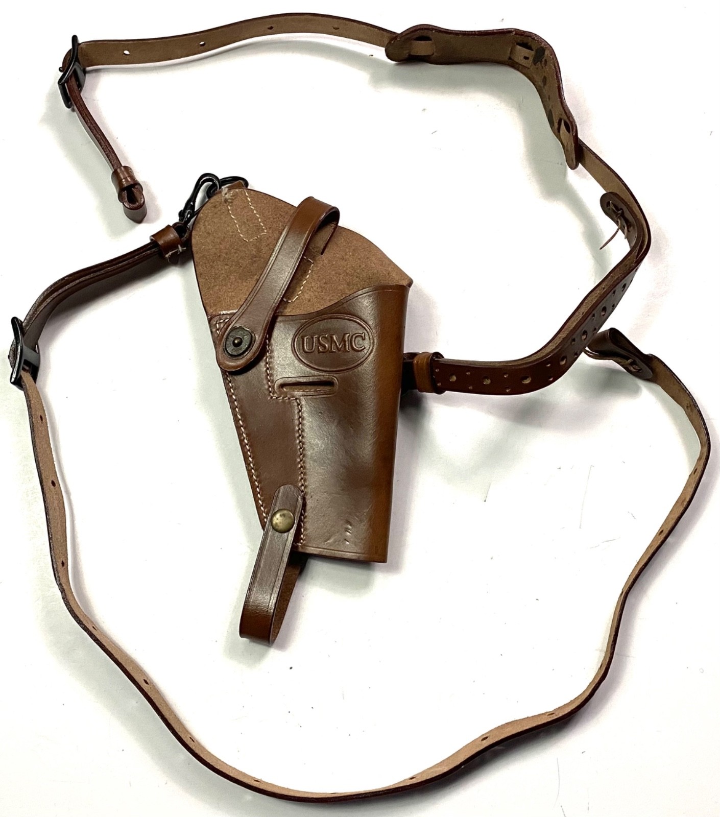 WWII US USMC MARINE .45 PISTOL M7 SHOULDER HOLSTER- BROWN, 