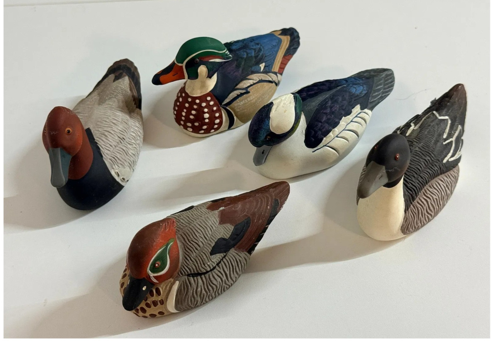 Vintage 1984 AVON Collector Duck Series 5 Hand Painted Ducks 3.5\