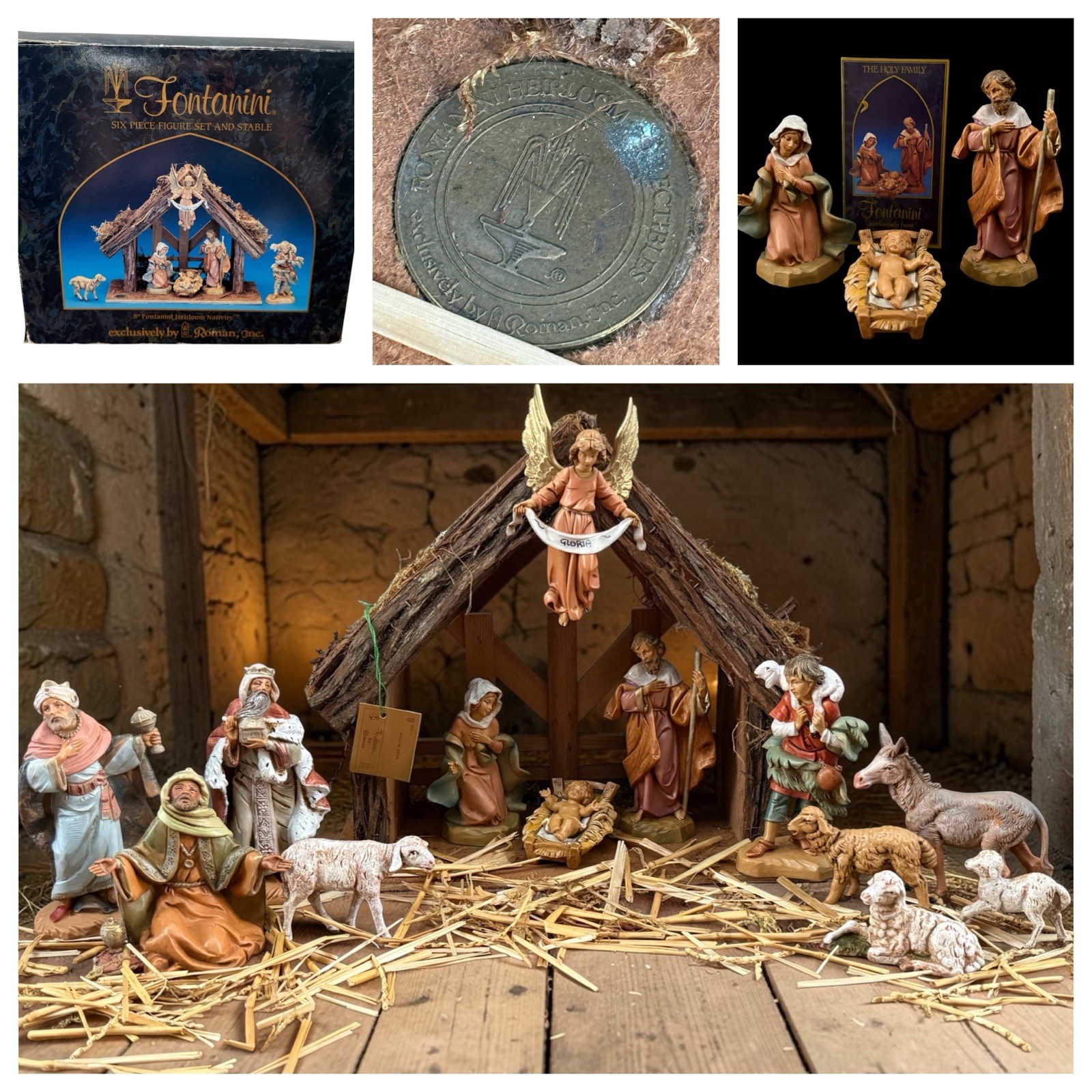 VTG Fontanini Heirloom Nativity W/ Stable 12 Figures 5\