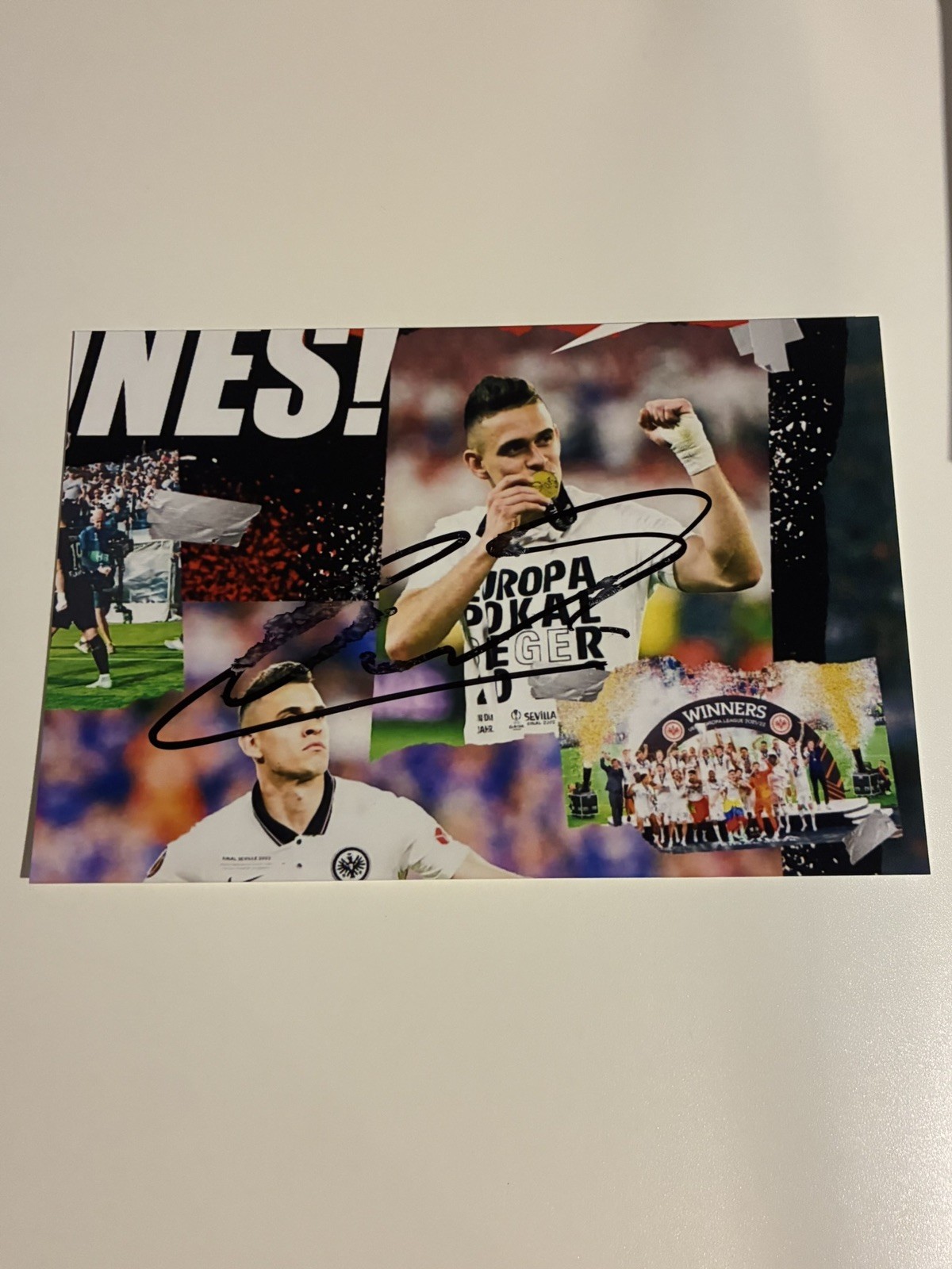 Rafael Borre Autograph Signed Photo Eintracht Frankfurt Europa League