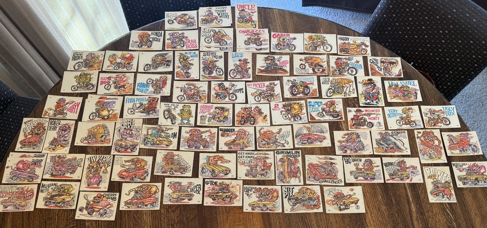 Vintage 1973-74 Topps Odd Rods Sticker Card Lot 76 UNPEELED Partial Set
