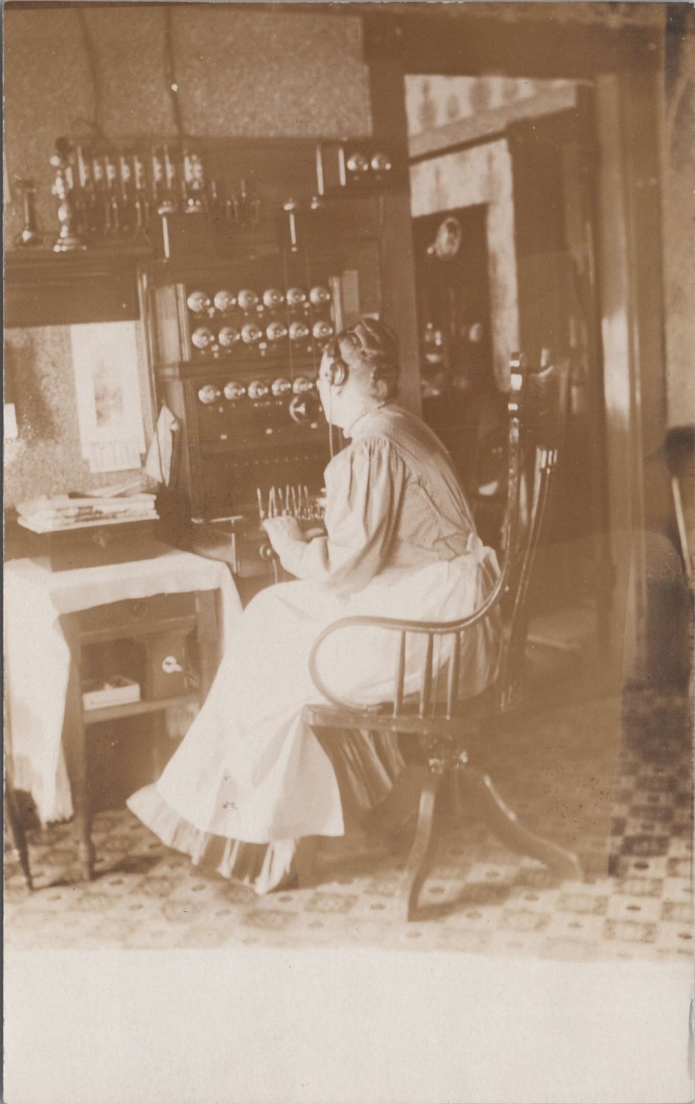 Telephone Switchboard Operator Orange Vermont VT Woman RPPC Cyko 1910s Postcard