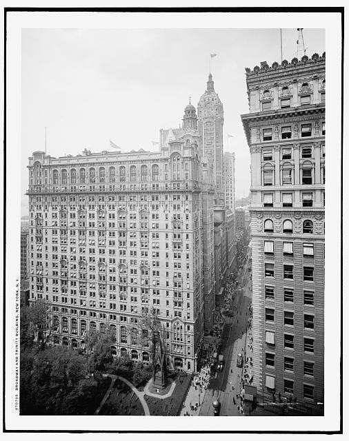 Photo:New York City NY Broadway Trinity Building 1910s Skyline Street View