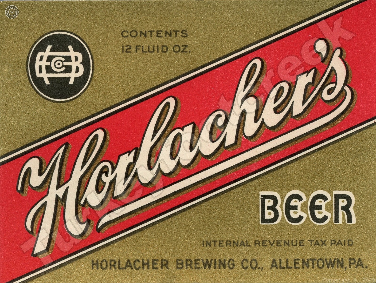 Horlacher\'s Beer Label 9\