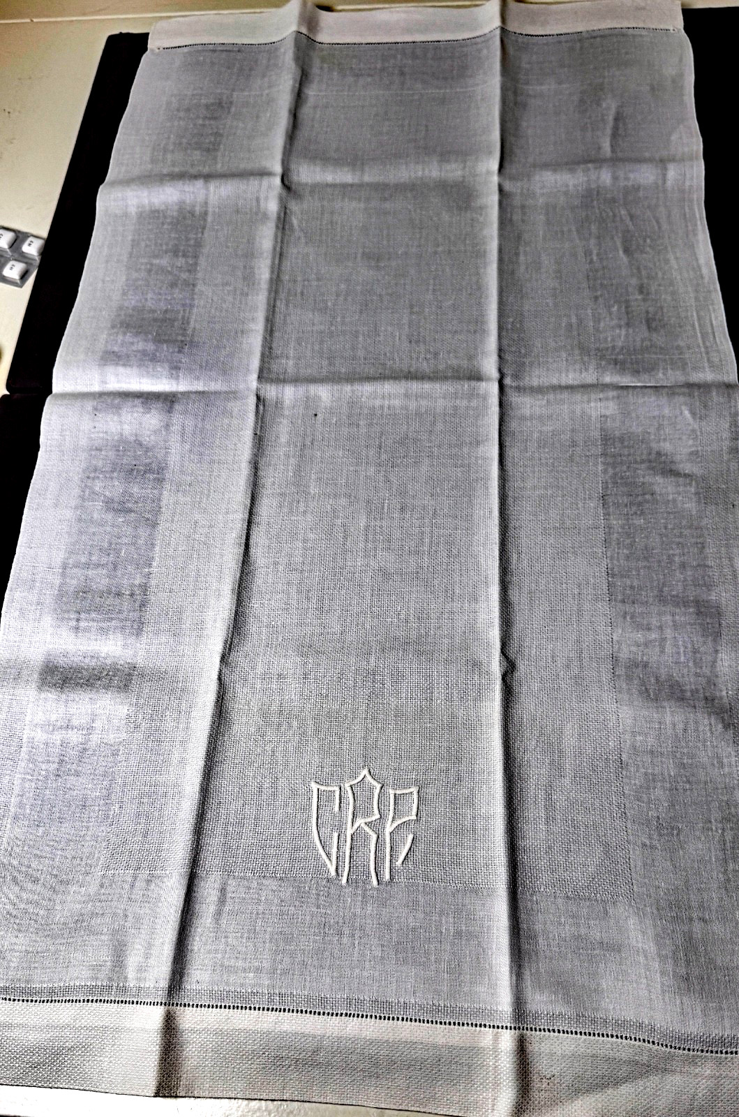 7 1920’s Vintage Antique Huck Damask Linen Hand Towels with Hemstitching  B259
