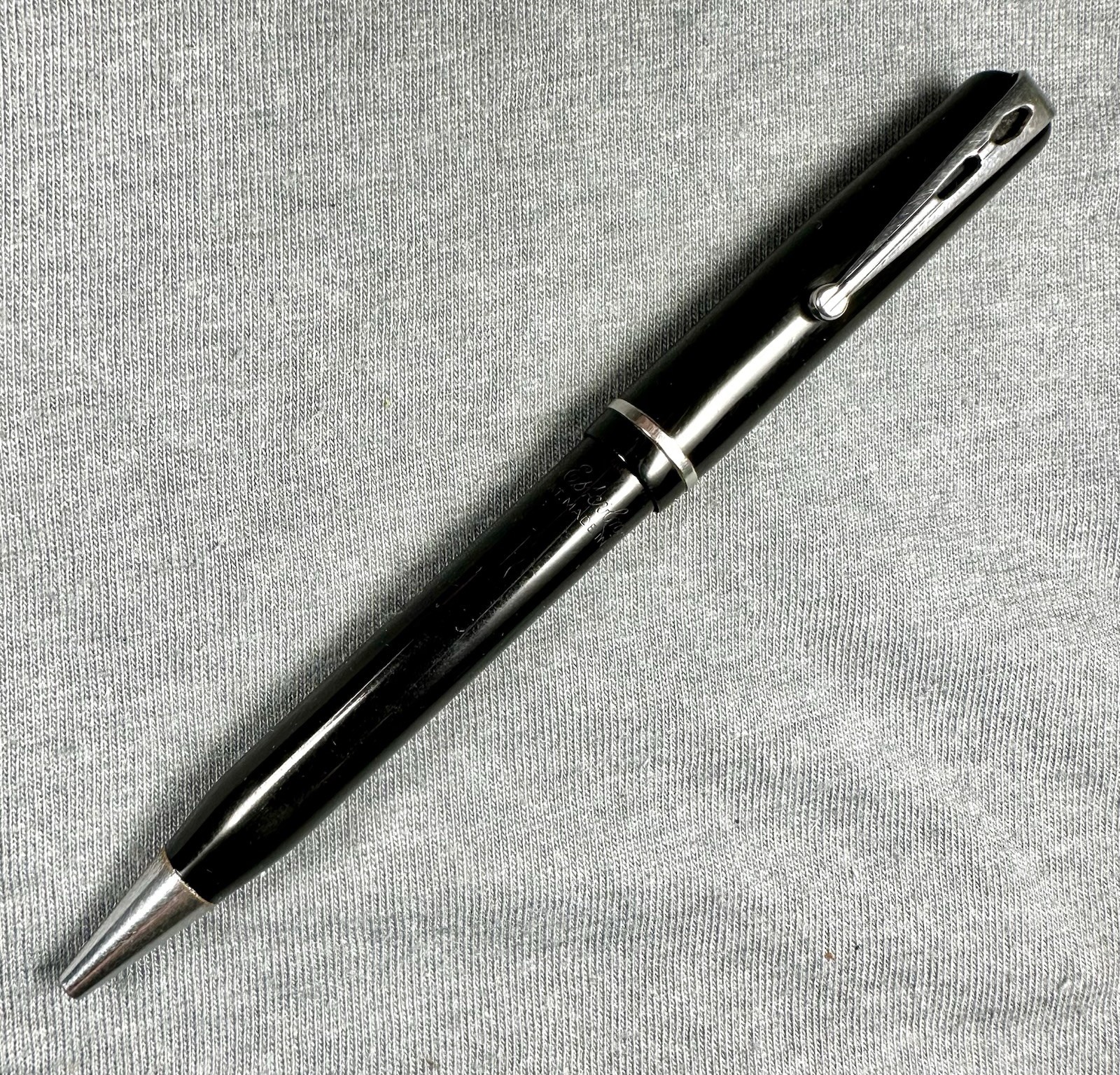 Vintage Esterbrook Repeater Mechanical Pencil Pierced V Clip W/ Advertising Vintage Esterbrook Repeater Mechanical Pencil Pierced V Clip W/ Advertising