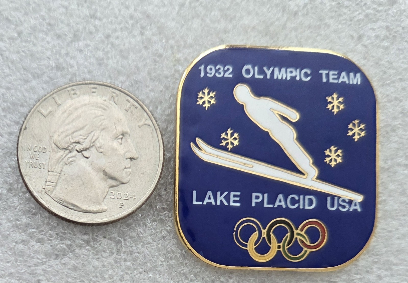 1932 LAKE PLACID OLYMPIC TEAM USA SKI JUMPING COMMEMORATIVE PIN