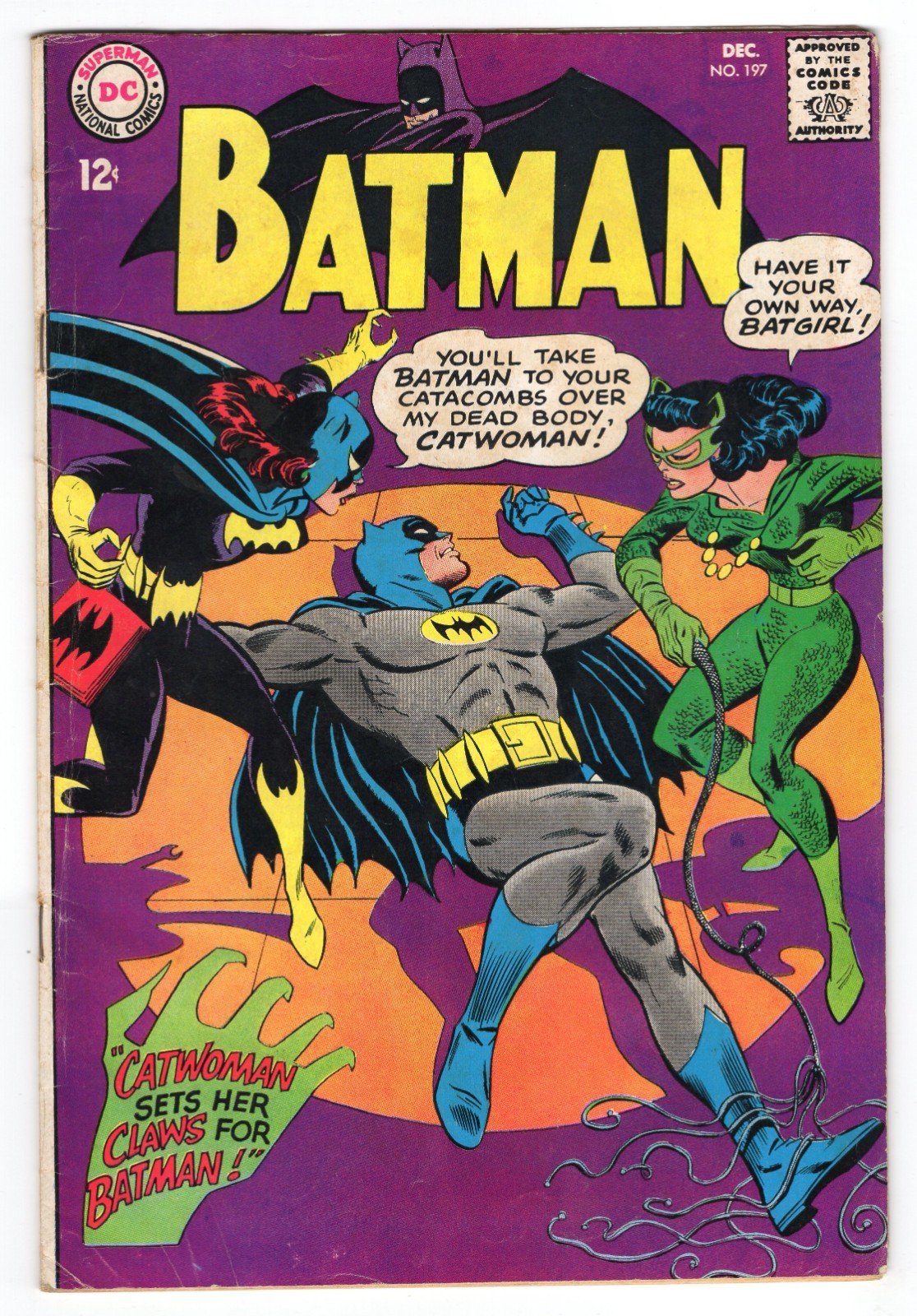 Batman 197 1967 DC Comics VG+ 4.5 4th App SA Catwoman 5th App Batgirl Robin