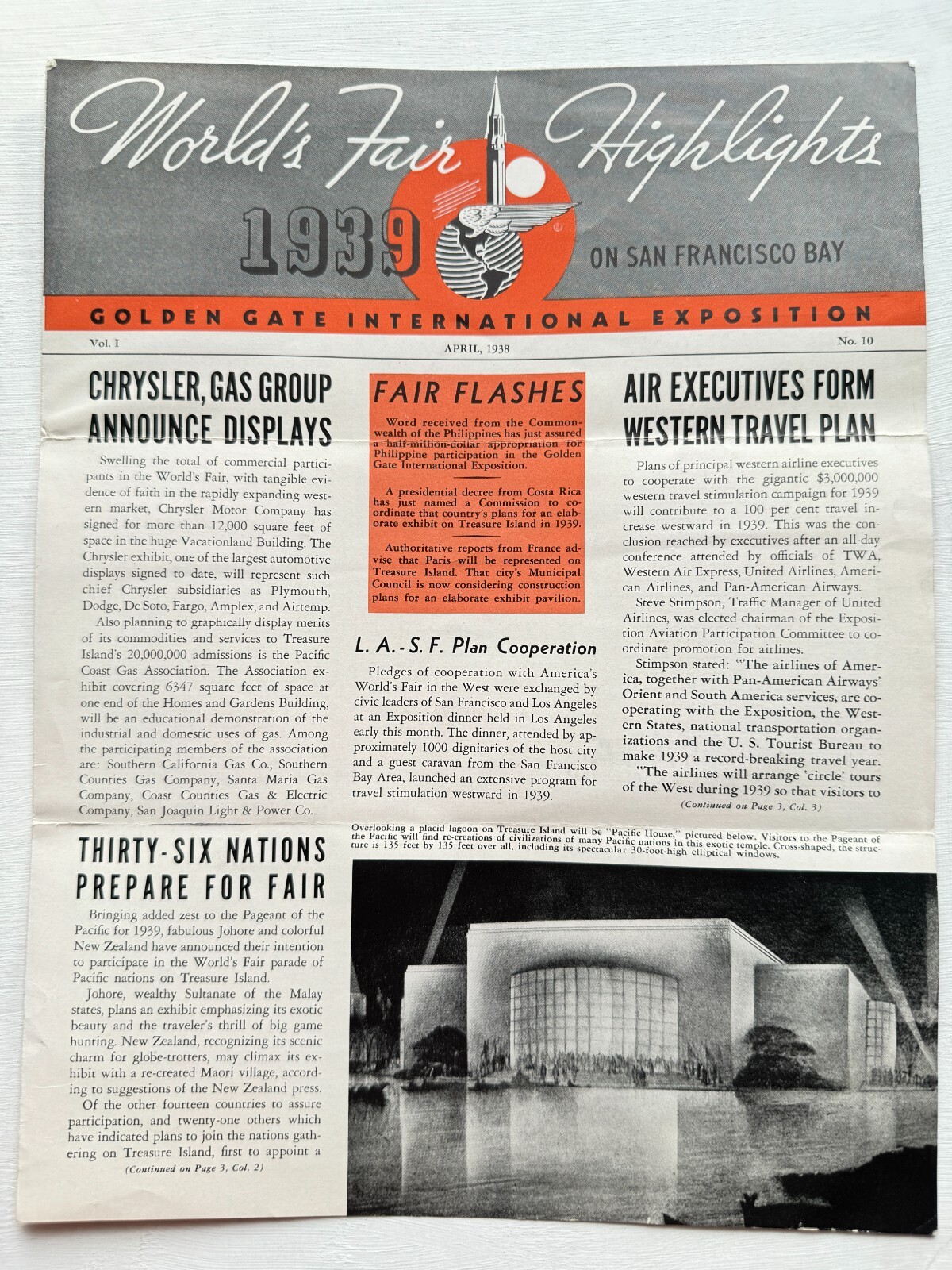 1939 San Francisco Exposition World's Fair Highlights Newsletter