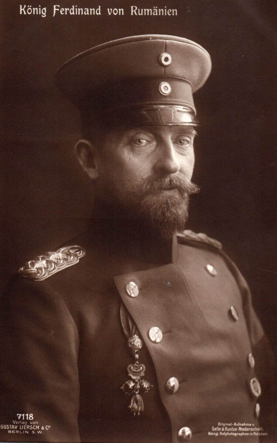 King Ferdinand Romania WWI RPPC Real Photo Postcard