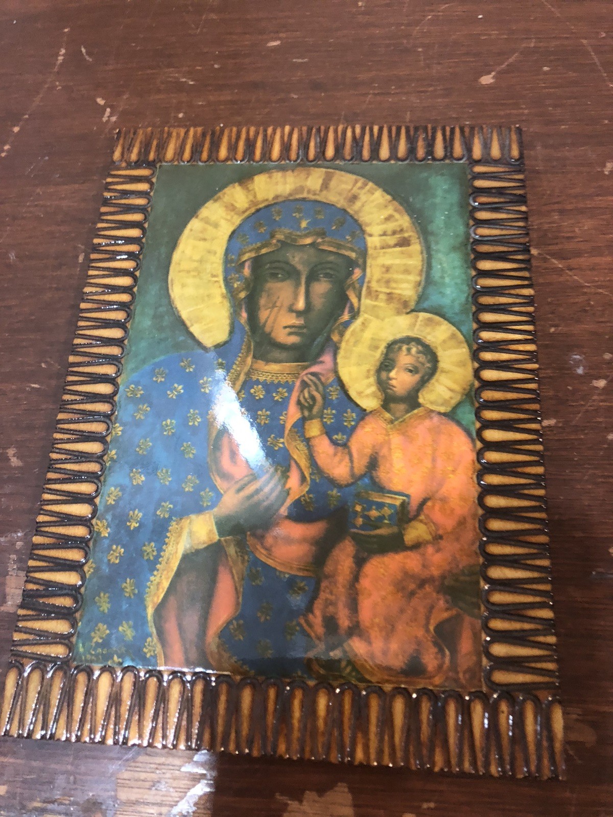 Vintage Our Lady of Czestochowa Black Madonna 7” Vintage Our Lady of Czestochowa Black Madonna 7”
