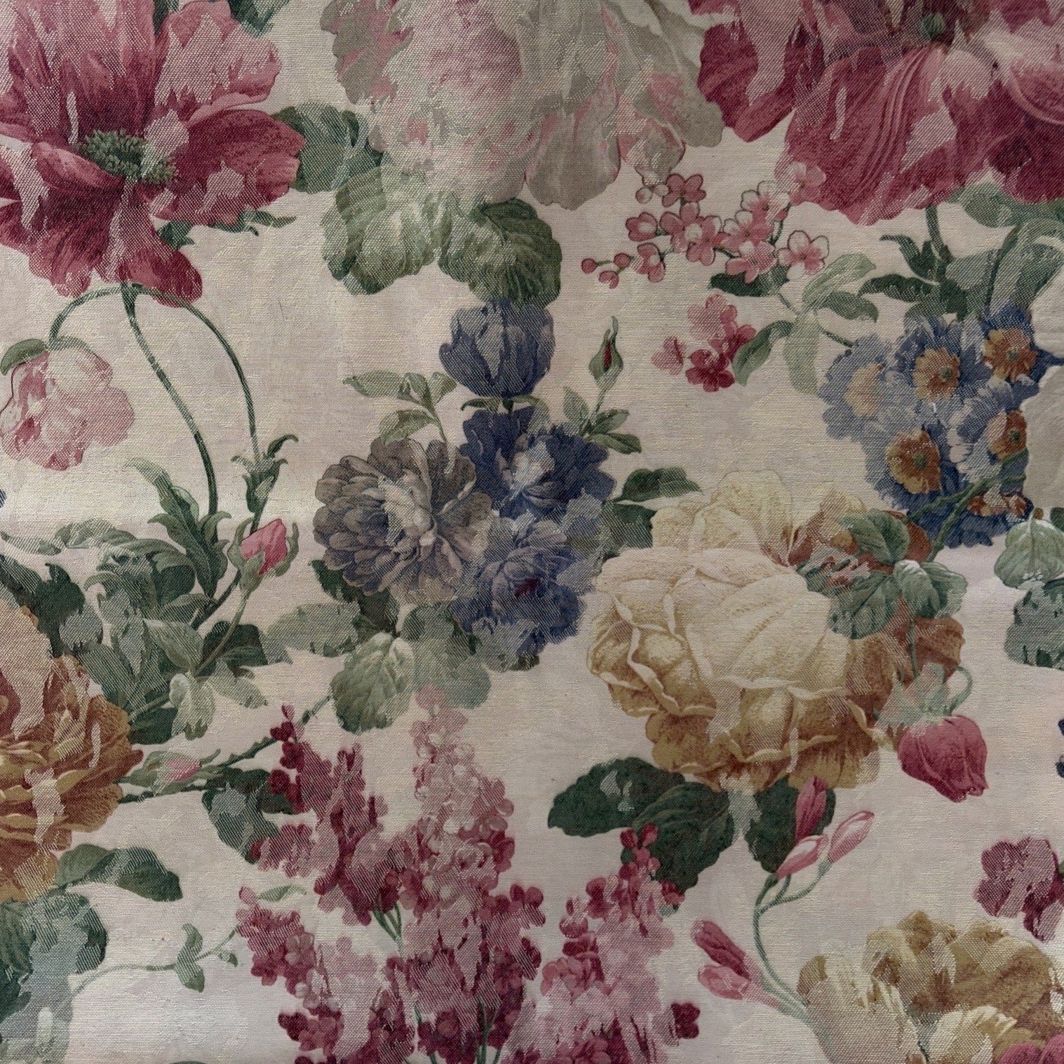Vintage 1970’s Silk Blend Drapery/ Upholstery Fabric,2 Pieces ,78”  X  88” Total