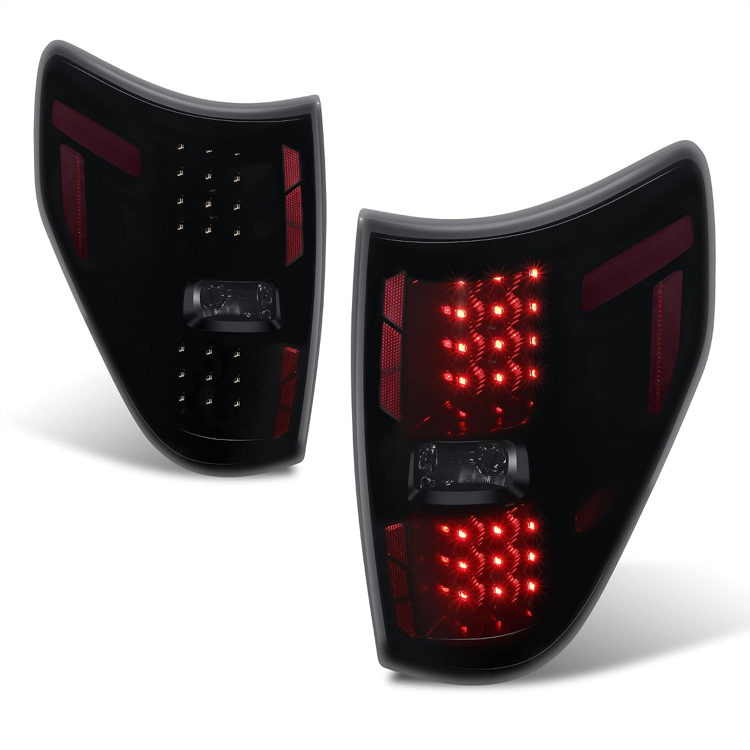 Pair LED Tail Light Brake Lamp Assembly Compatible with 09-14 F150, Black/Smoked Pair LED Tail Light Brake Lamp Assembly Compatible with 09-14 F150, Black/Smoked