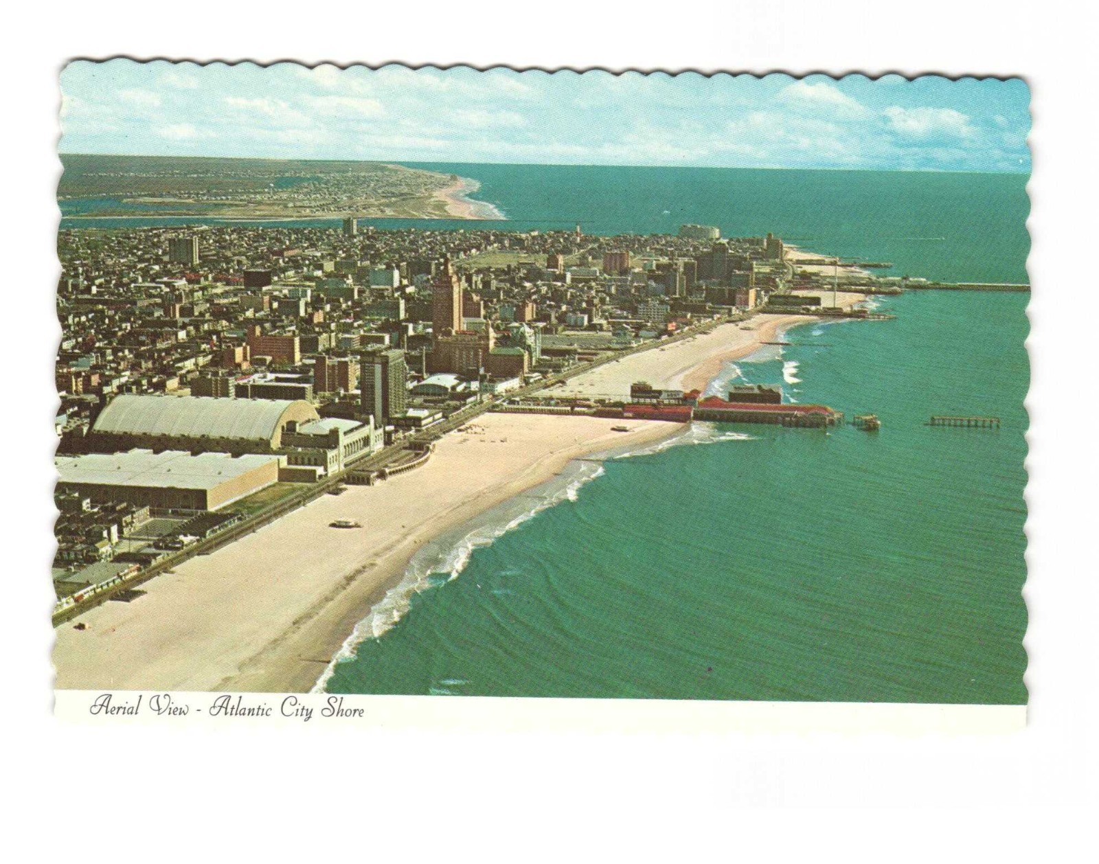 Aerial view Atlantic City Shore vintage postcard unposted