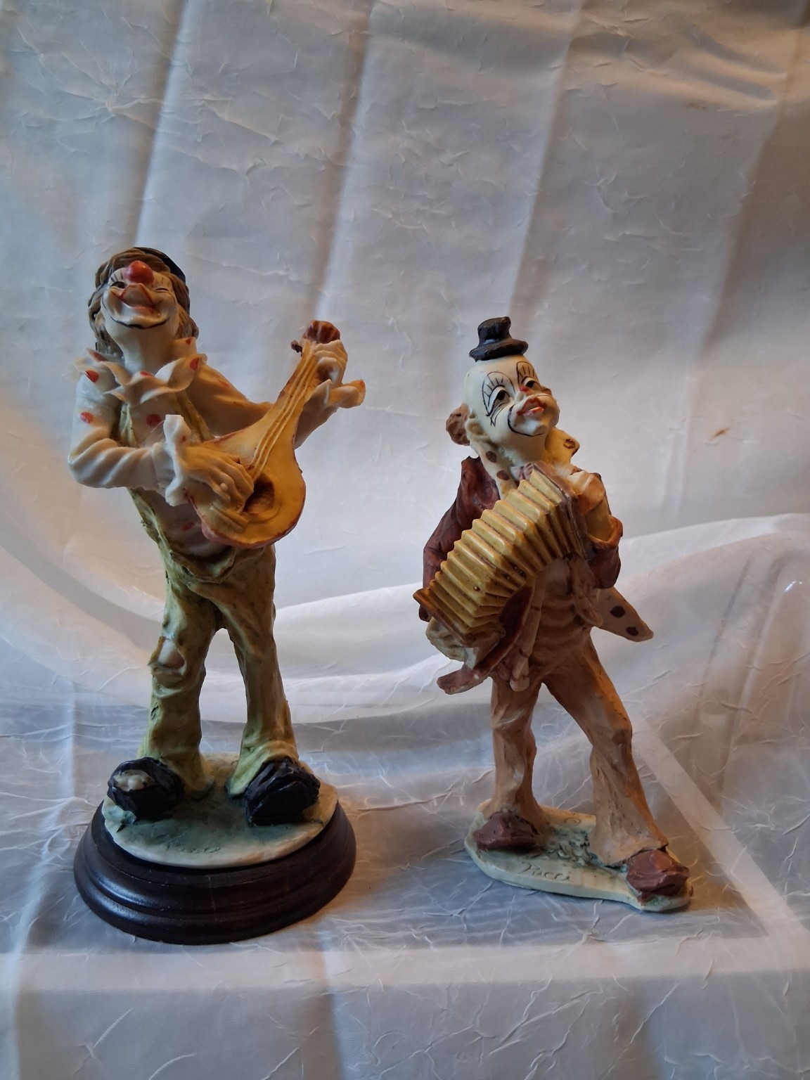 Vintage 1984 Pucci Arnart Hobo Clown Musician Figurines Mandolin Accordion Lot 2