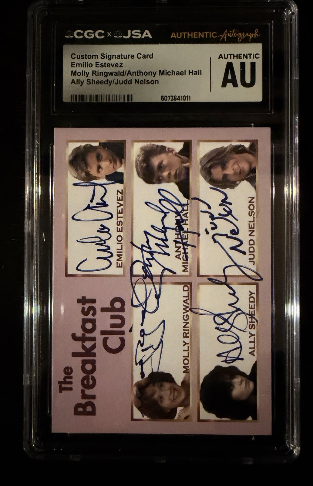 The Breakfast Club Cast Signed Custom Trading Card CGC/JSA