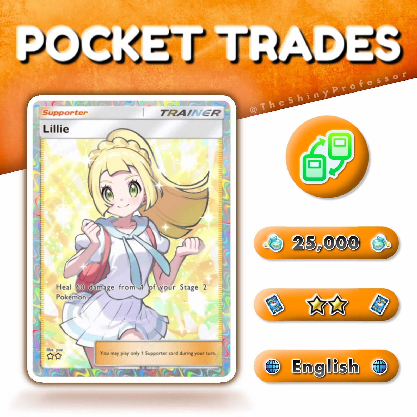 Lillie (Deluxe Pack) – Pokémon TCG Pocket - Full Art - Digital Trade ✨