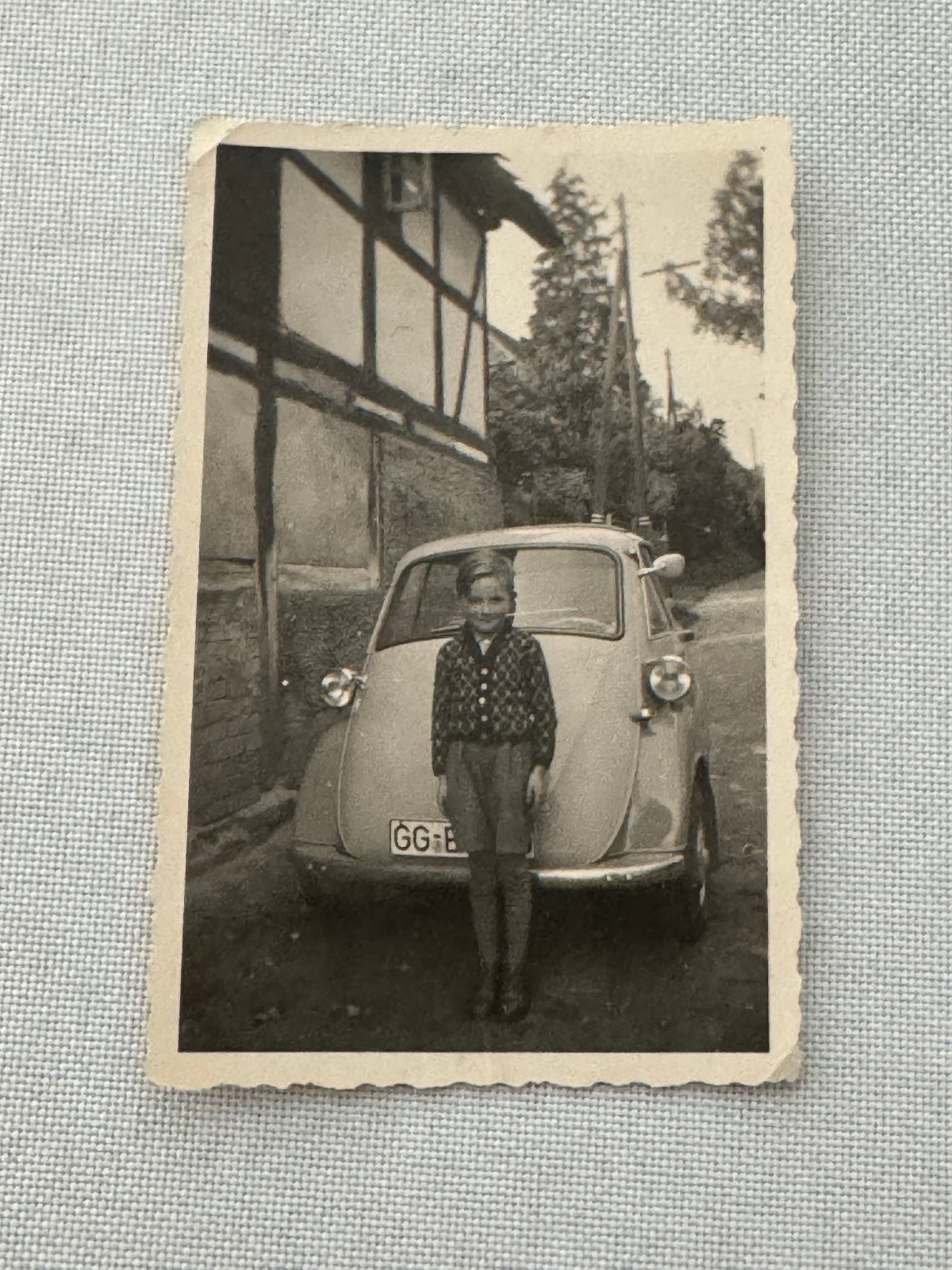 Vintage BMW Isetta Car Snapshot Photo Photograph Microcar Print