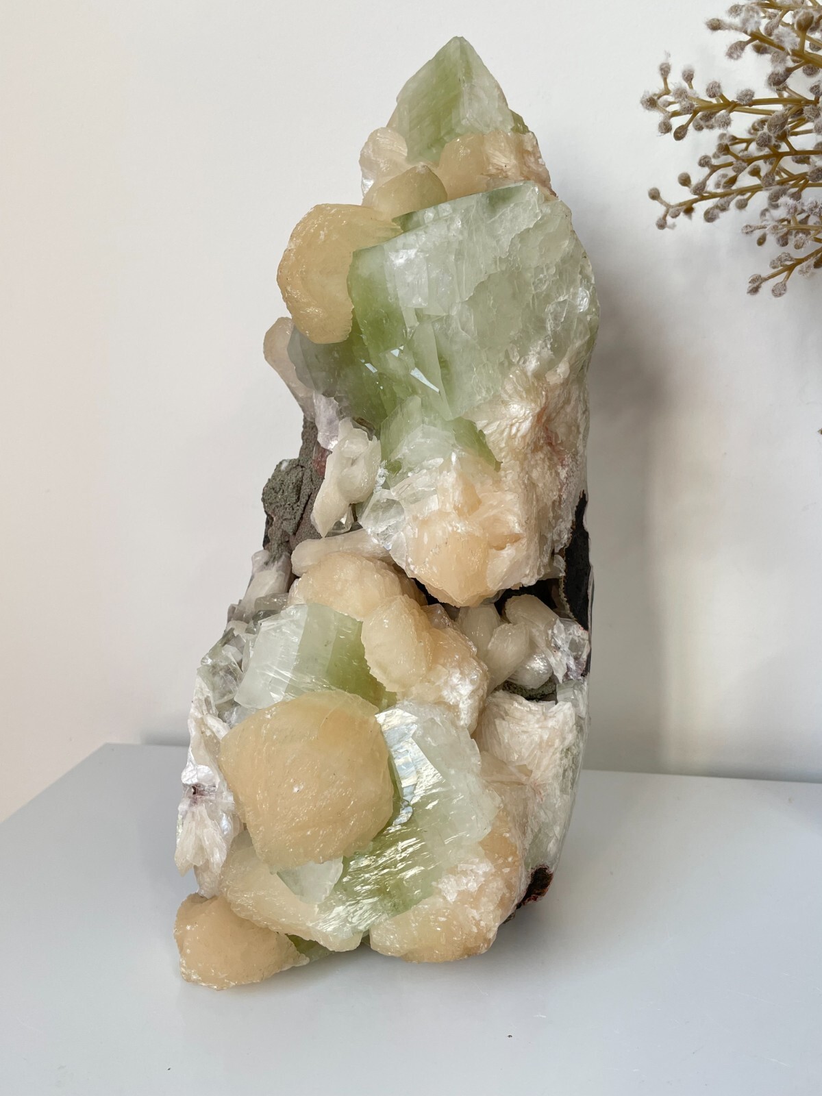 5.2 kg Large Green Apophyllite with Stilbite Natural Cluster AP612a
