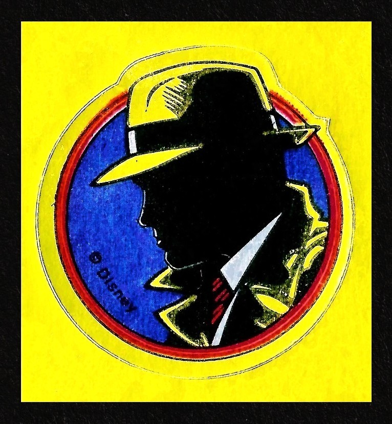 *OLD 1990(s) disney dick tracy mint/unused metalic gold foil sticker