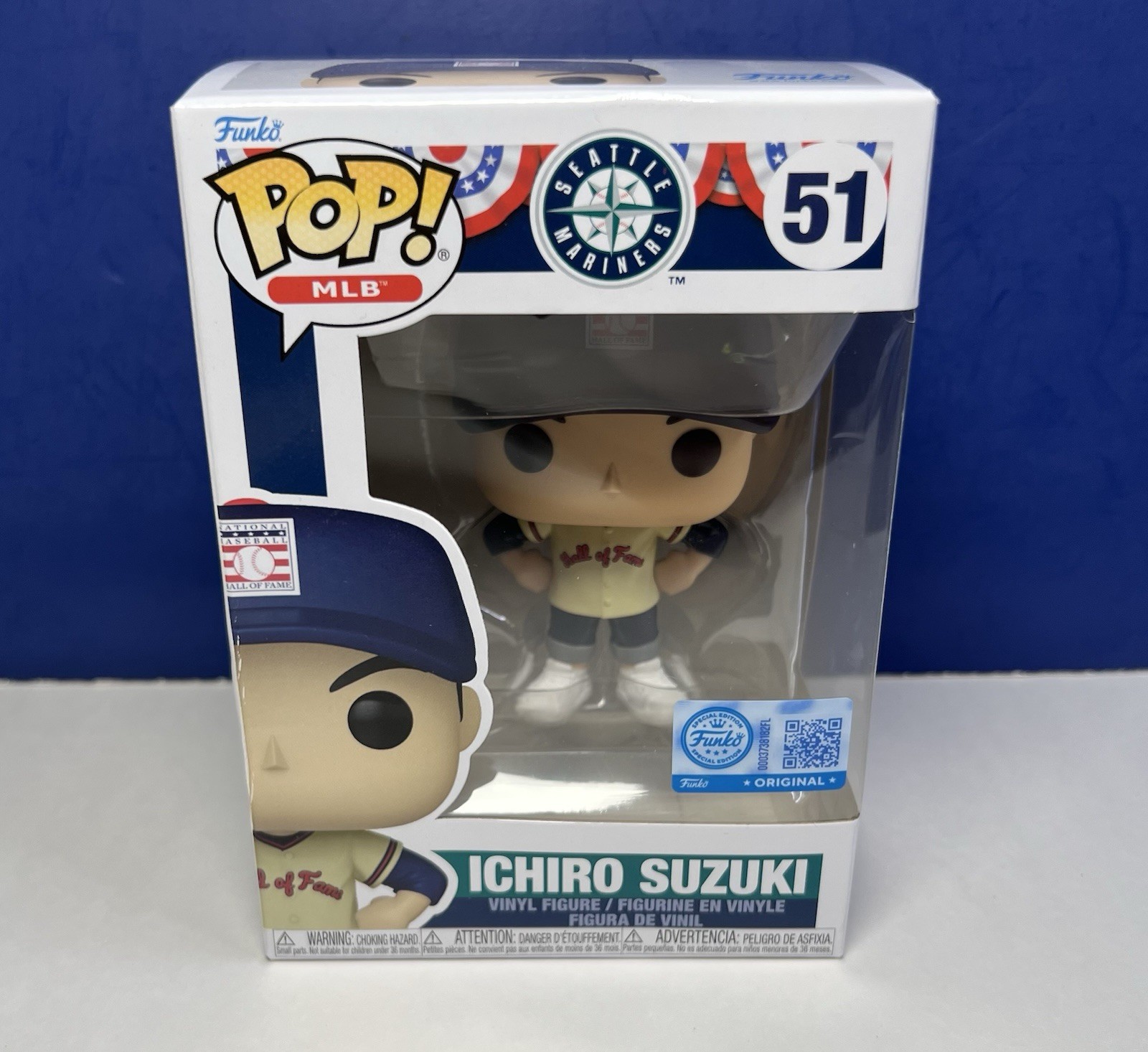 Funko Pop MLB Ichiro Suzuki Seattle Mariners Hall of Fame Vinyl Figure #51 SGA