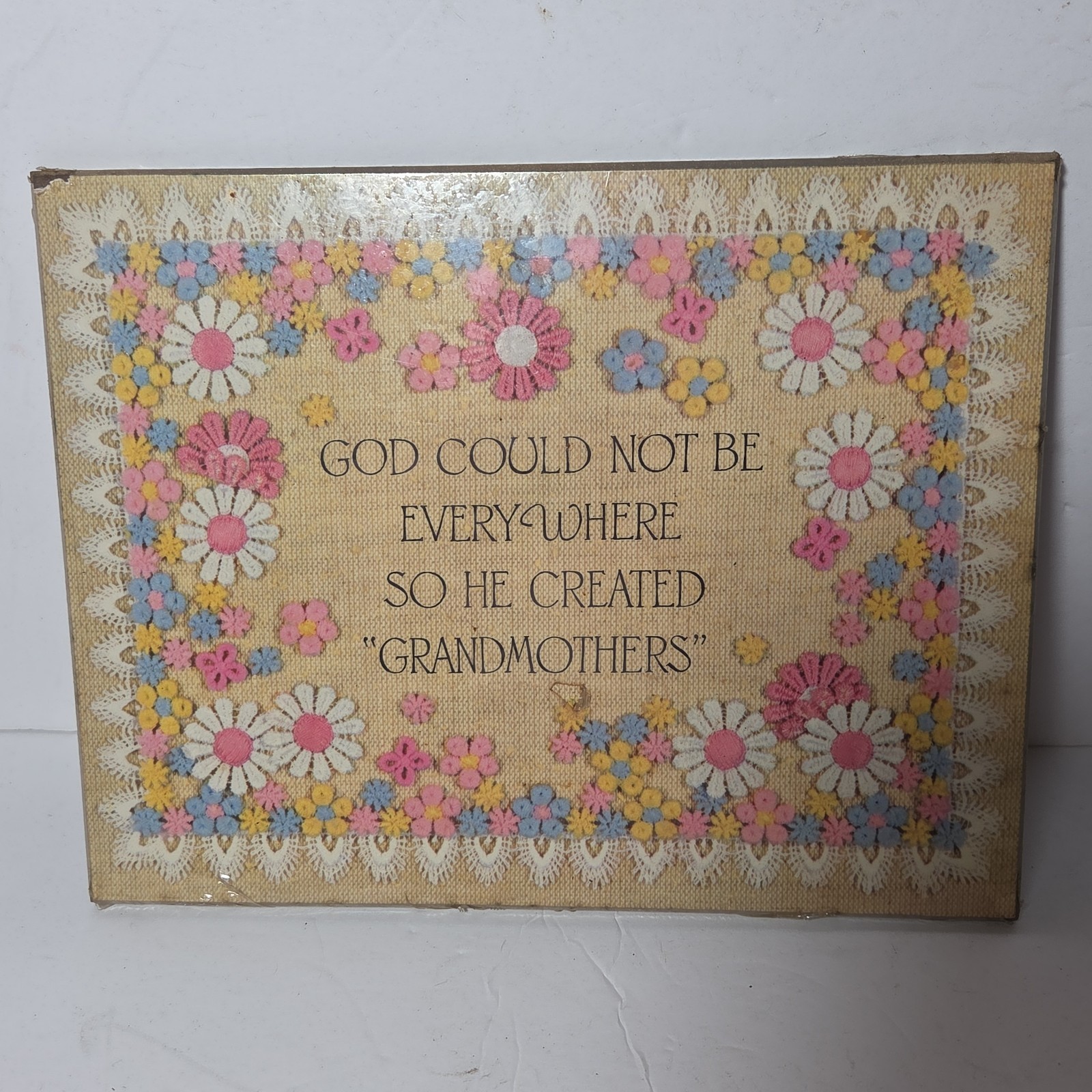Grandmothers Living Quotes Wall Hanging 1975, Vintage Grandma Gift Still Sealed