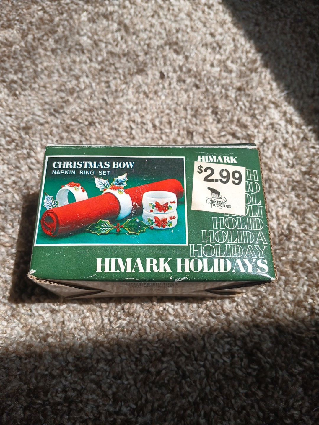 VTG Porcelain Christmas Napkins Rings Set of 4 Holly 2\ VTG Porcelain Christmas Napkins Rings Set of 4 Holly 2\