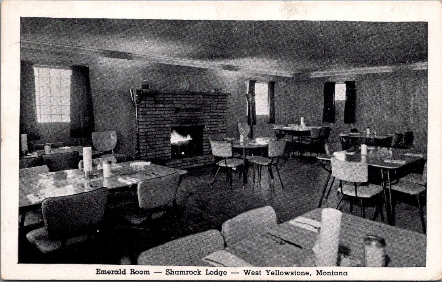 Shamrock Lodge Emerald Room West Yellowstone Montana 1955 Postcard
