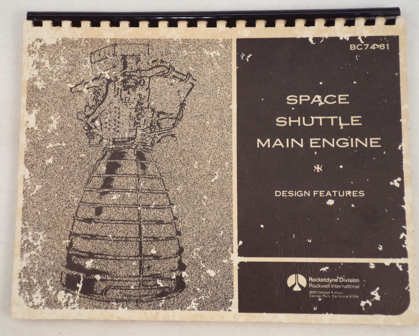 Rare Space Shuttle Main Engine Design Features Overview Manual Rockwell NASA