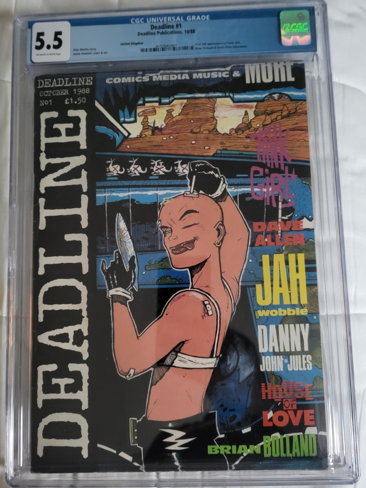 Deadline 1 UK 1st tank girl Cgc 5.5 Comic 