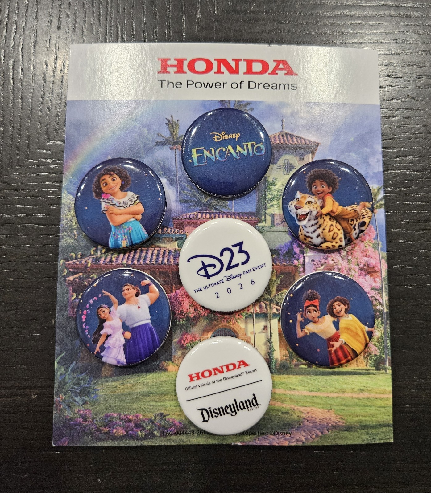 Disney D23 Expo Honda D23 Encanto 2026 Exclusive Button Set