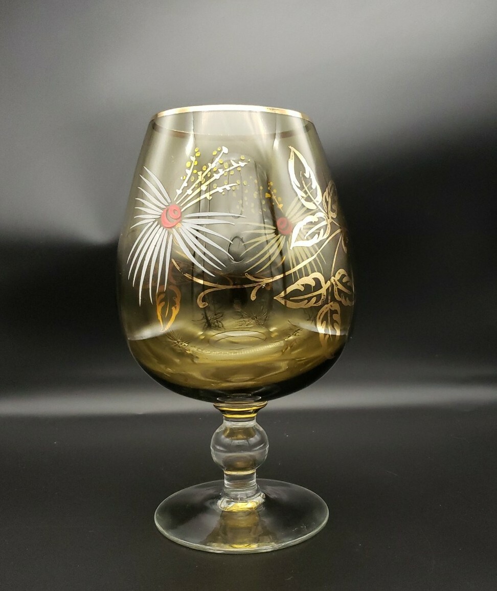 Hand Painted Brandy Snifter 9-1/4
