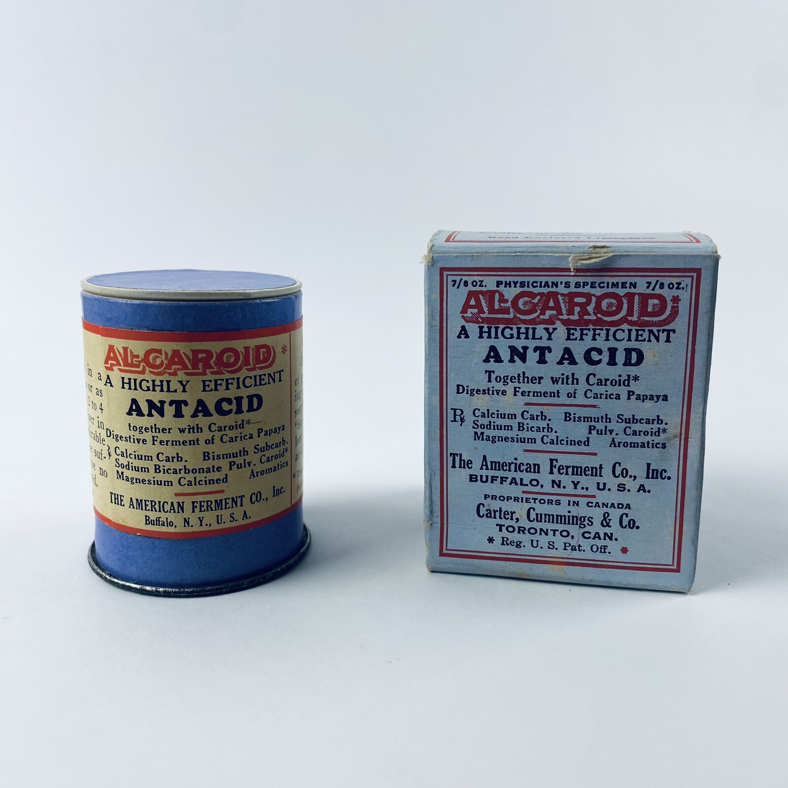Alcaroid Antacid, Antique Medicine, Orig. Box c. 1920s Advertising Americana