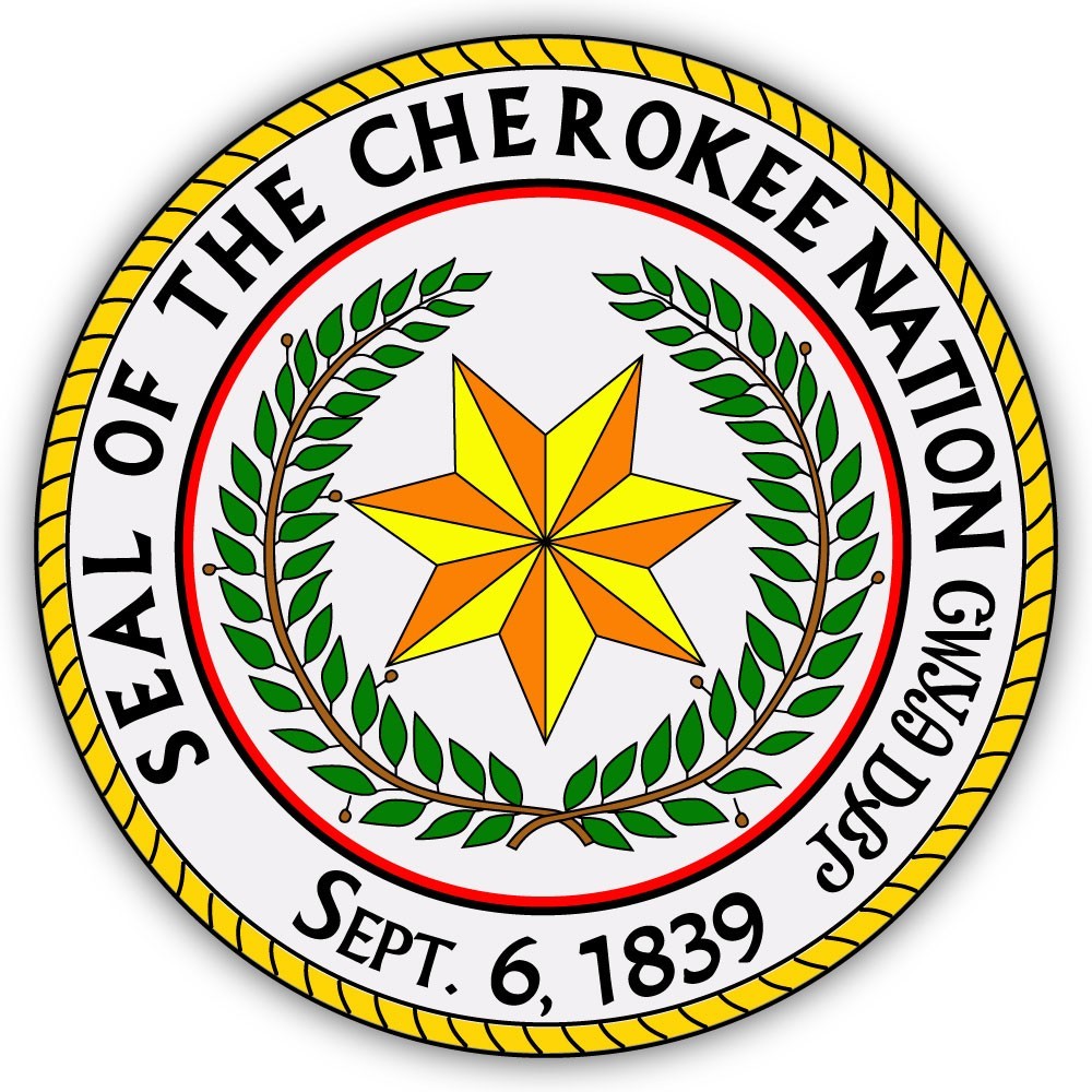Seal of The Cherokee Nation Sept. 6, 1839 Round Vinyl Sticker