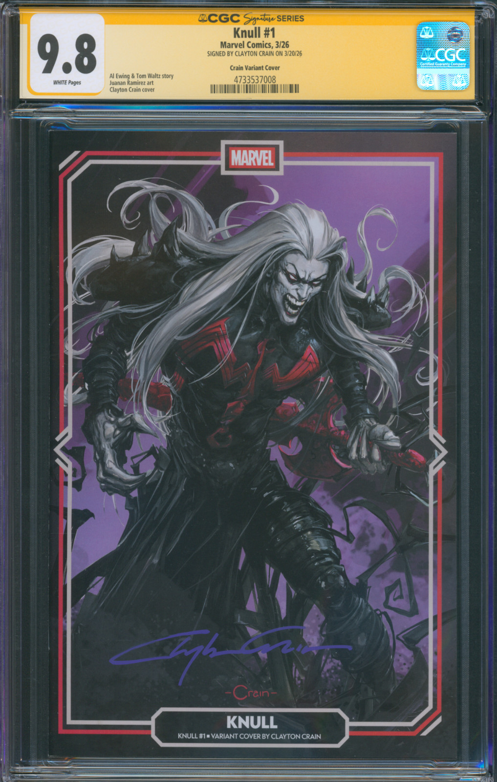 Knull #1, CGC SS 9.8, Frame Variant, Signed Crain ( 2026) Knull #1, CGC SS 9.8, Frame Variant, Signed Crain ( 2026)