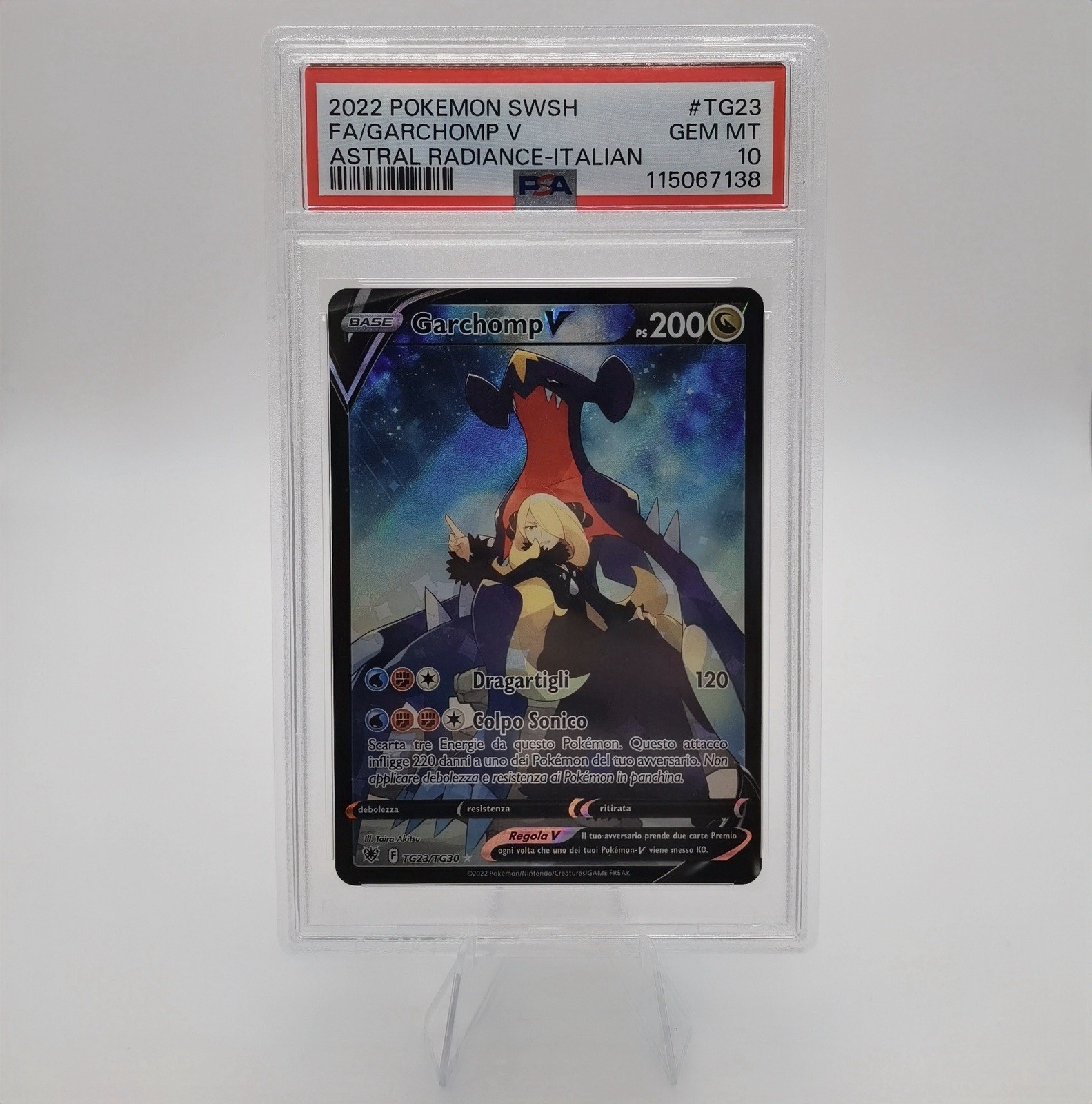 Pokemon Garchomp V size 23 Astral Radiance Italian Psa 10