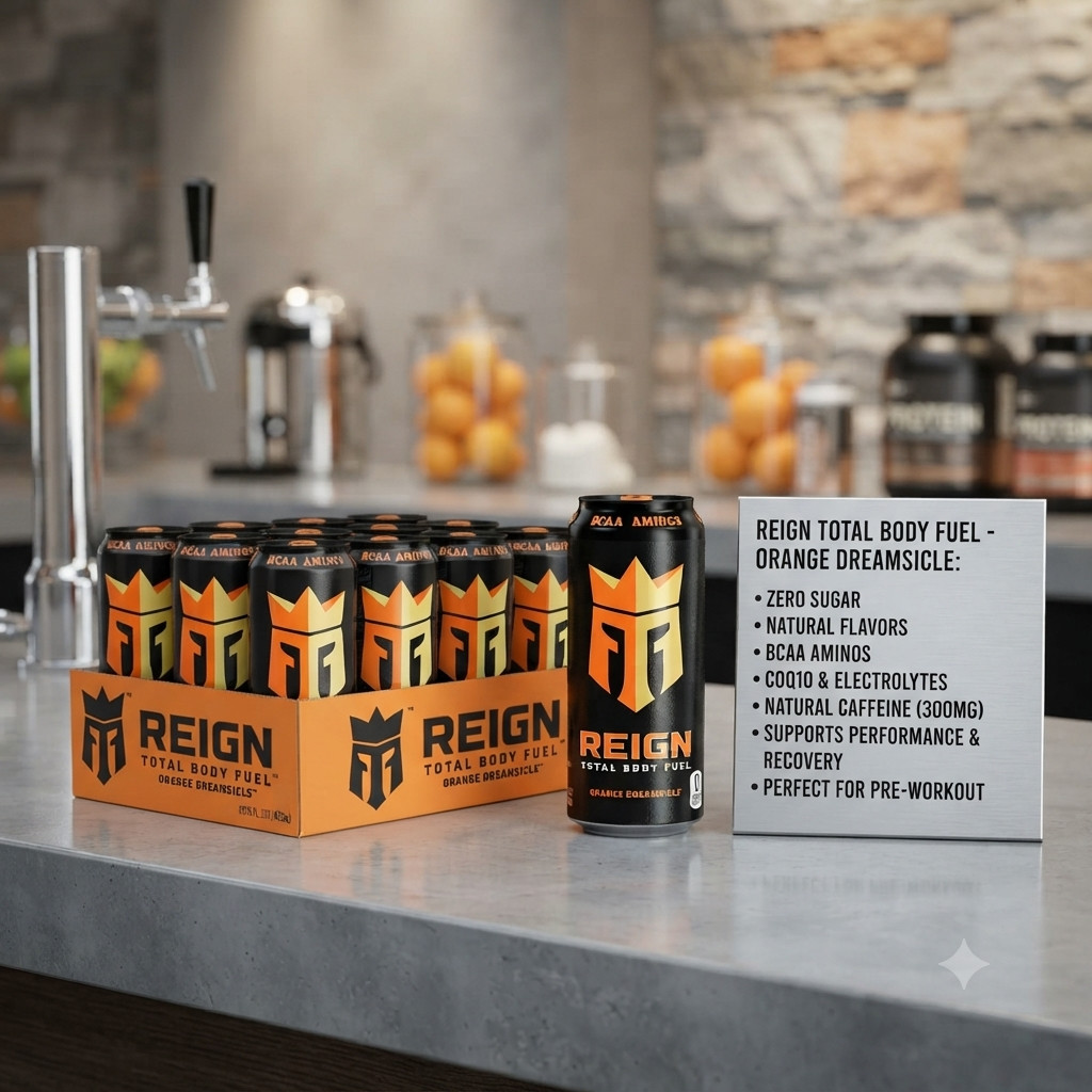 Reign Total Body Fuel Orange Dreamsicle Energy Drink 16 oz 12 Pack