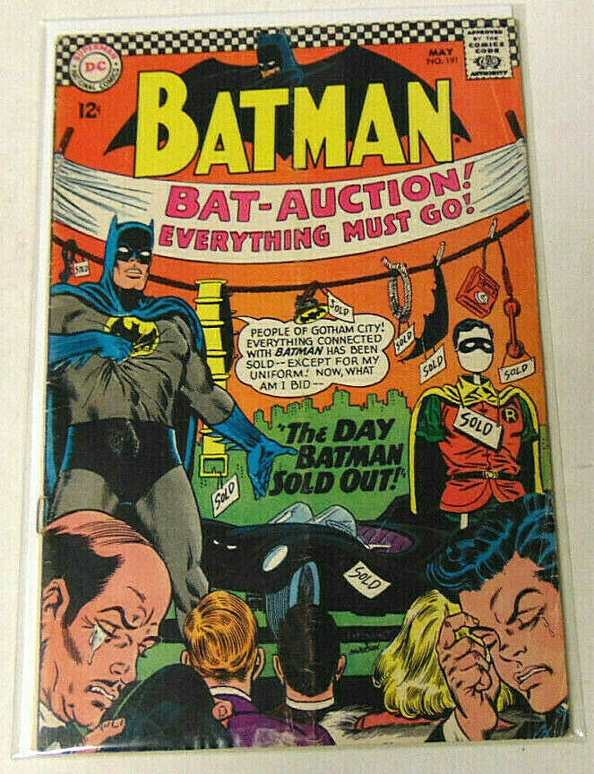 Batman #191 VG 1967 DC Comics Bat-Auction Alfred and Robin Cry