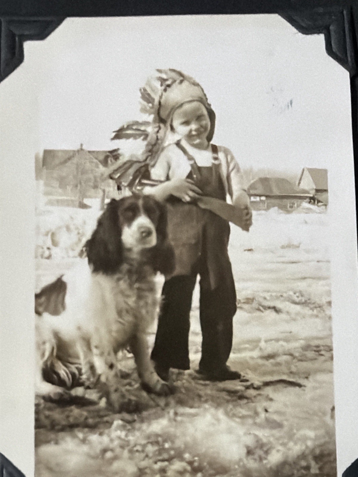 Vintage 1930s-40s Photo Album:Farm,Winter, Hunting, Boat, Family, Dogs 100+