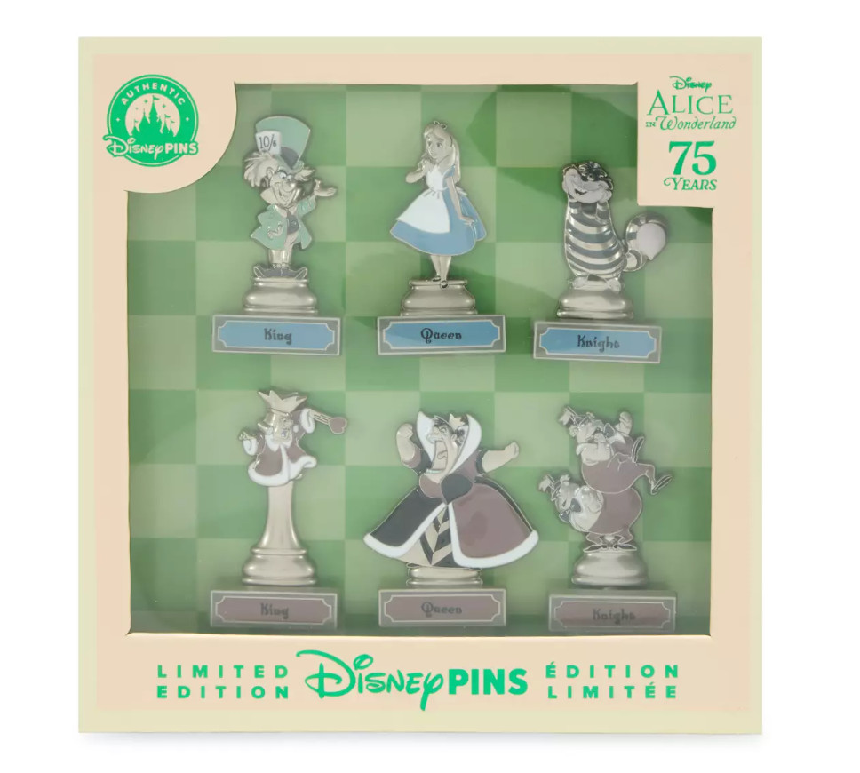 Alice in Wonderland 75th Anniversary Pin Set LE Limited Edition 1600 (In Hand)