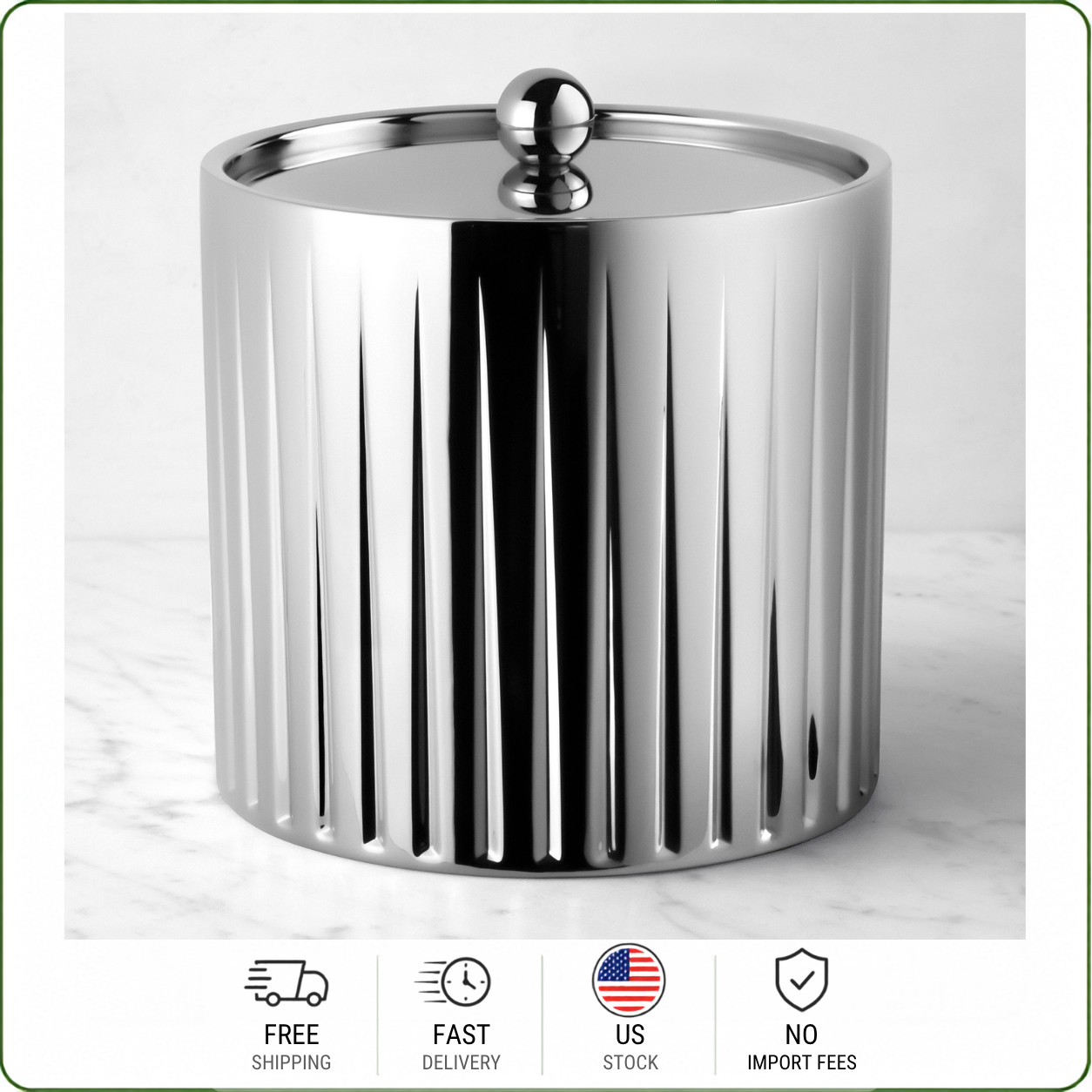 Dorset Stainless Steel Ice Bucket Double Wall 18/10 Mirror Polished
