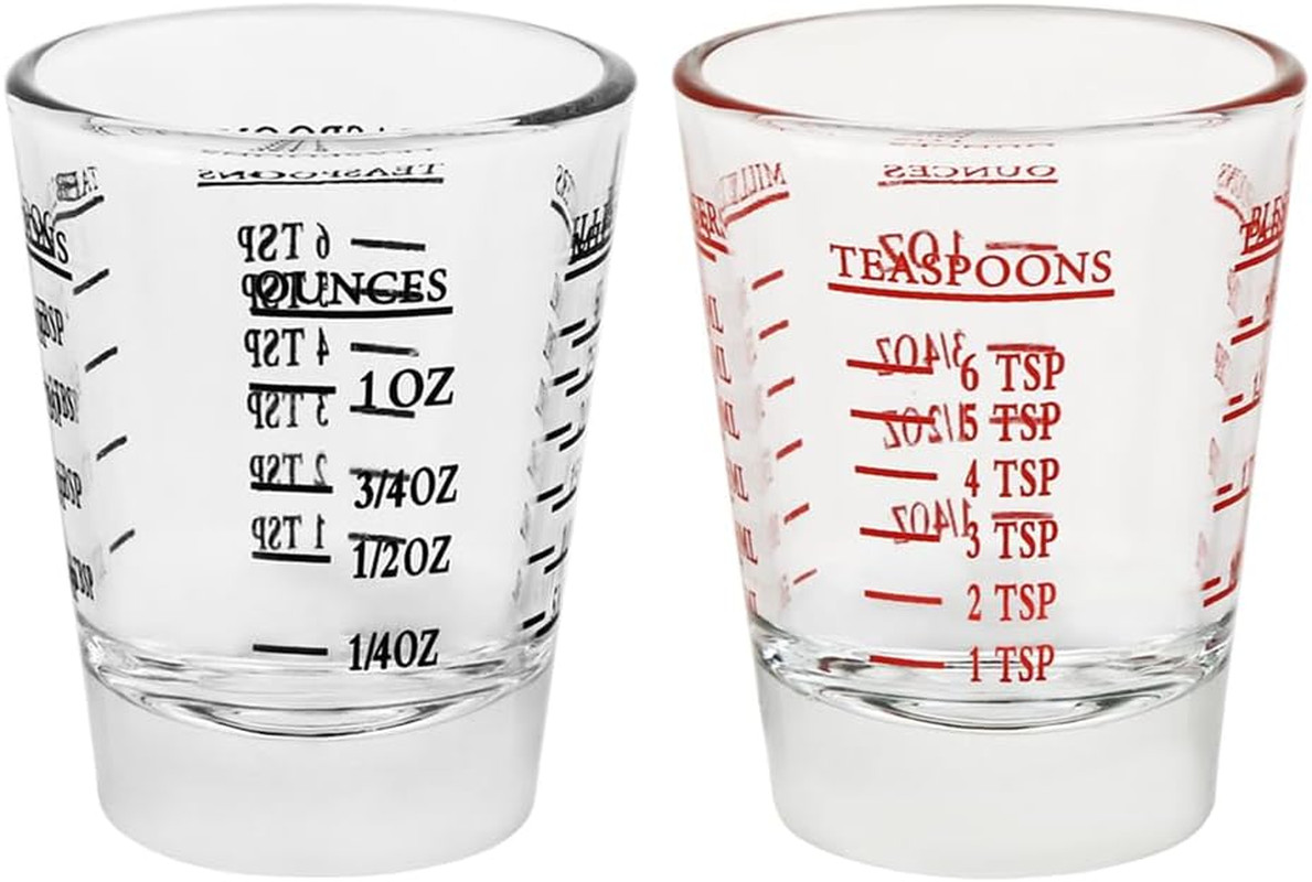 Set of 2 Shot Glasses - Heavy Glass, Perfect for Measuring Espresso, Wine, and M